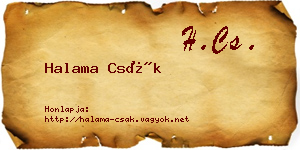 Halama Csák névjegykártya